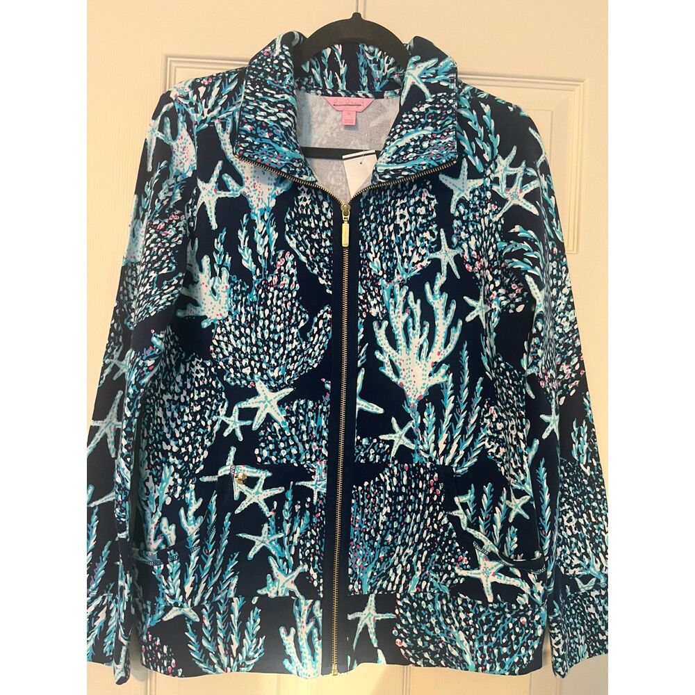 Lilly Pulitzer Leona Zip up jacket in Good Reef - New! Medium